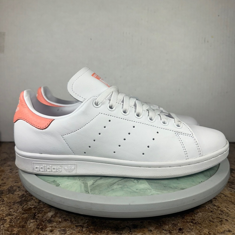 Adidas Stan Smith White Coral Leather Sneakers Women's Classic Tennis Shoes